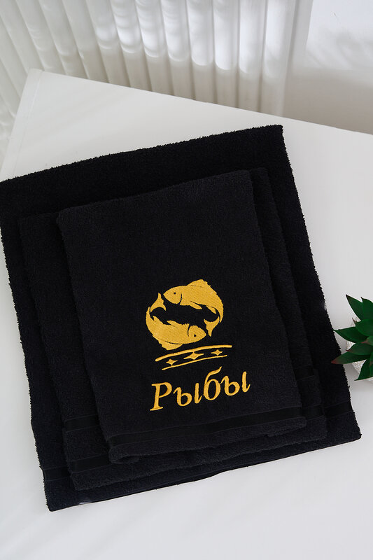 Натали Полотенце 572896 14418 черный+рыбы