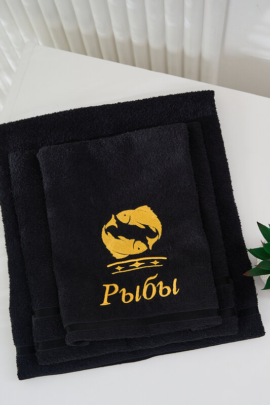 Натали Полотенце 572896 14418 черный+рыбы