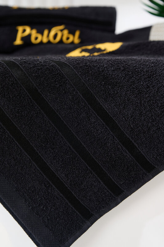 Натали Полотенце 572896 14418 черный+рыбы