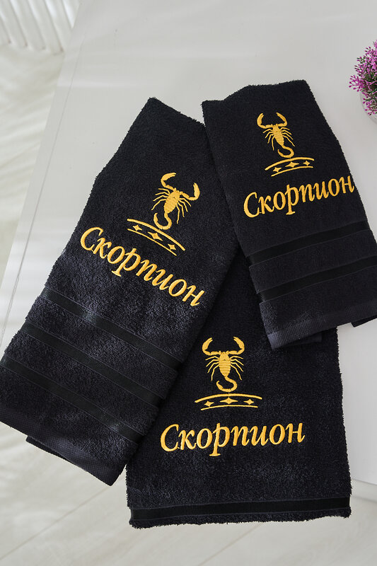 Натали Полотенце 572897 14418 черный+скорпион