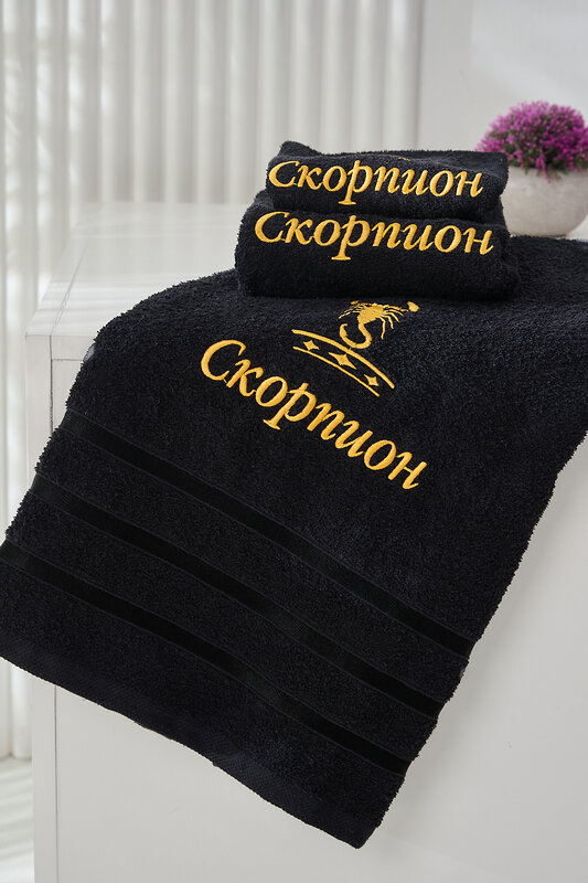 Натали Полотенце 572897 14418 черный+скорпион