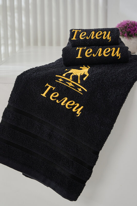 Натали Полотенце 572899 14418 черный+телец