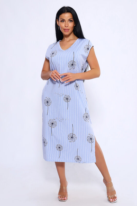 Натали Платье 572996 82061 полоска голубая узкая