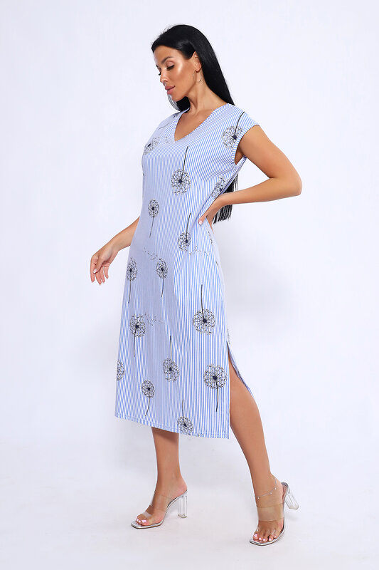 Натали Платье 572996 82061 полоска голубая узкая