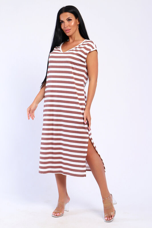 Натали Платье 572998 82060 полоса пыльная роза