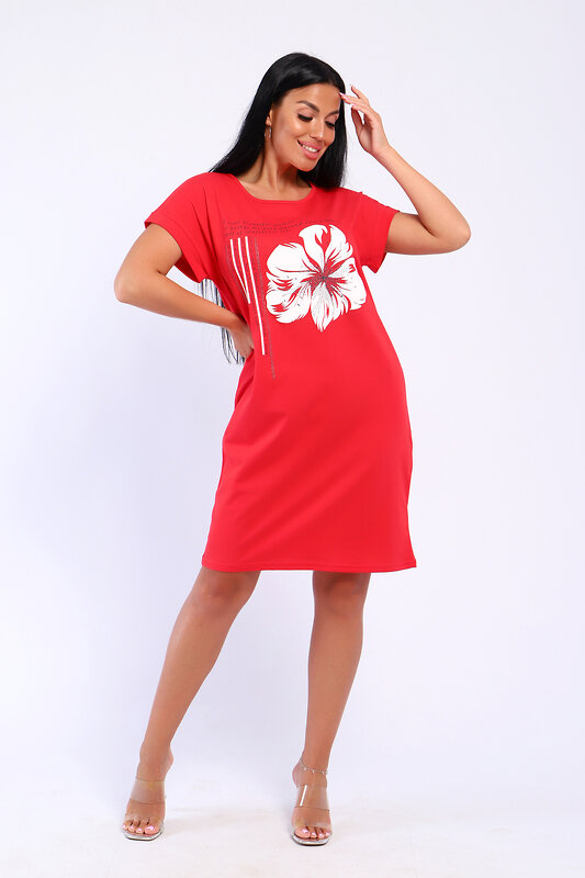 Натали Туника 573001 82058 красный коралл