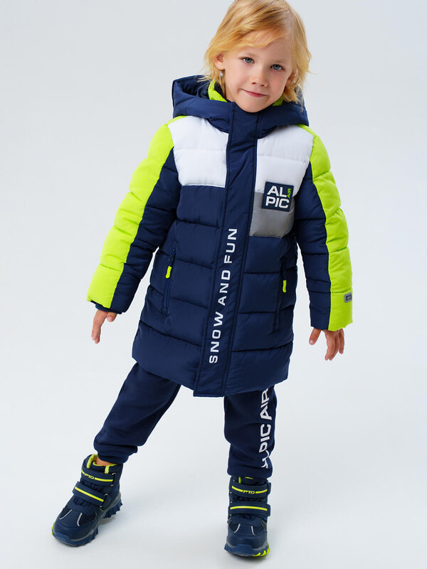 PLAYTODAY Пальто 573079 32512223 тёмно-синий,светло-зеленый,белый