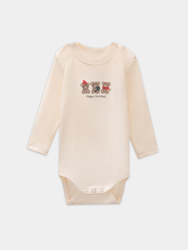 MARK FORMELLE Боди детское 573281 13016-2 сливочное масло +НГ мишутки на бежевом