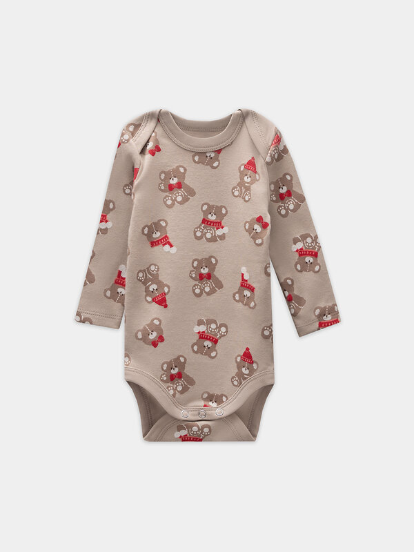 MARK FORMELLE Боди детское 573281 13016-2 сливочное масло +НГ мишутки на бежевом