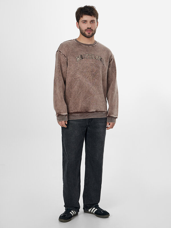 MARK FORMELLE Свитшот 573372 121801/1 ACID WASH шоколадный +печать