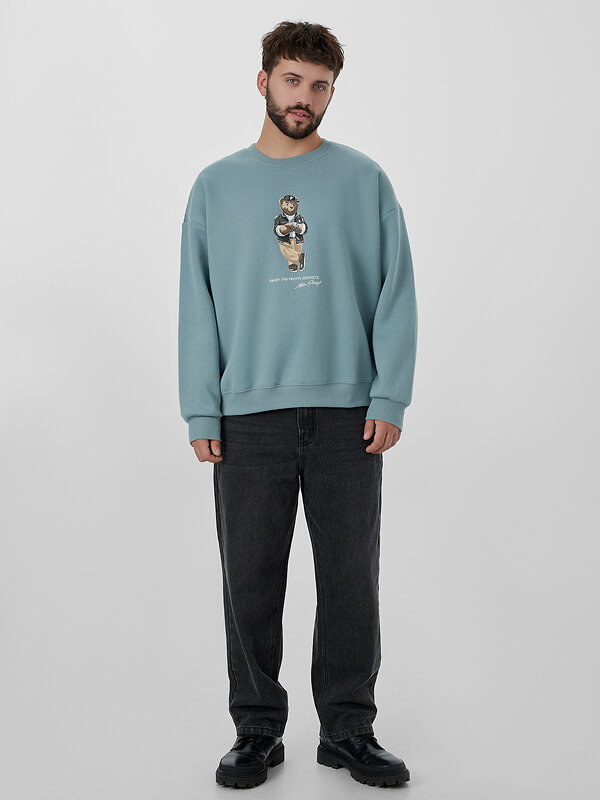 MARK FORMELLE Свитшот 573373 121866/1 сланец +печать