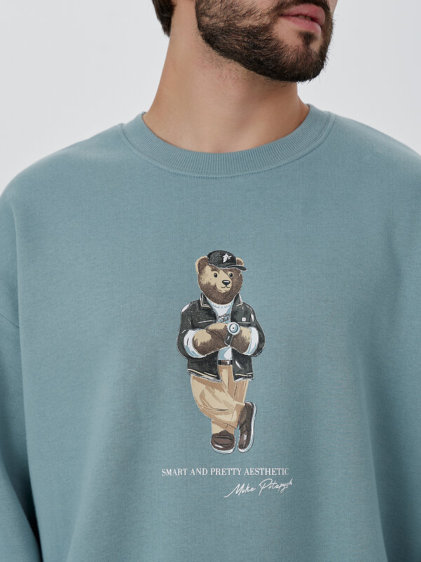 MARK FORMELLE Свитшот 573373 121866/1 сланец +печать