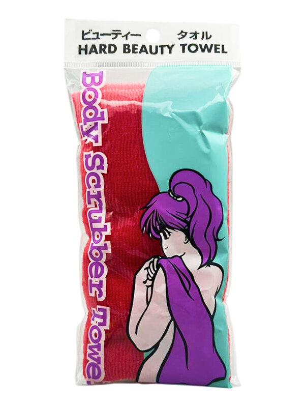Bath Towel Мочалка-полотенце для душа с пилинг-эффектом / Nylon Long Exfoliating Towel, жесткая, красный 573423 28177 