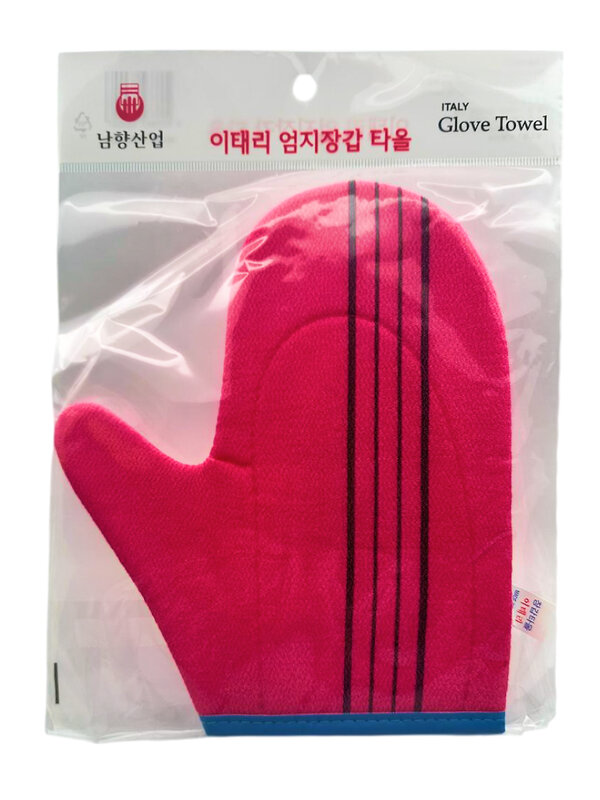 Bath Towel Мочалка-рукавица для душа с пилинг-эффектом, уплотненная, малиновый 573425 28192 