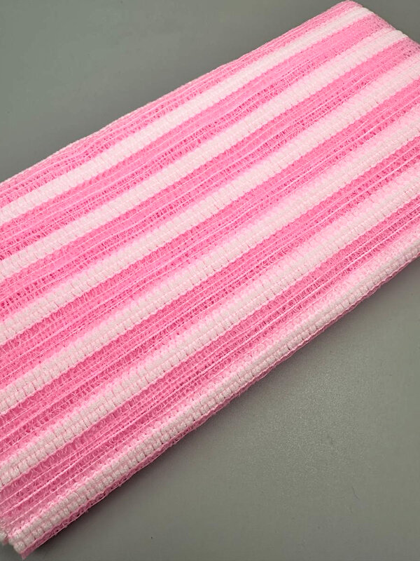 Bath Towel Мочалка-полотенце для душа с пилинг-эффектом / Stripe Long Exfoliating Towel, розовая полоска 573426 28182 