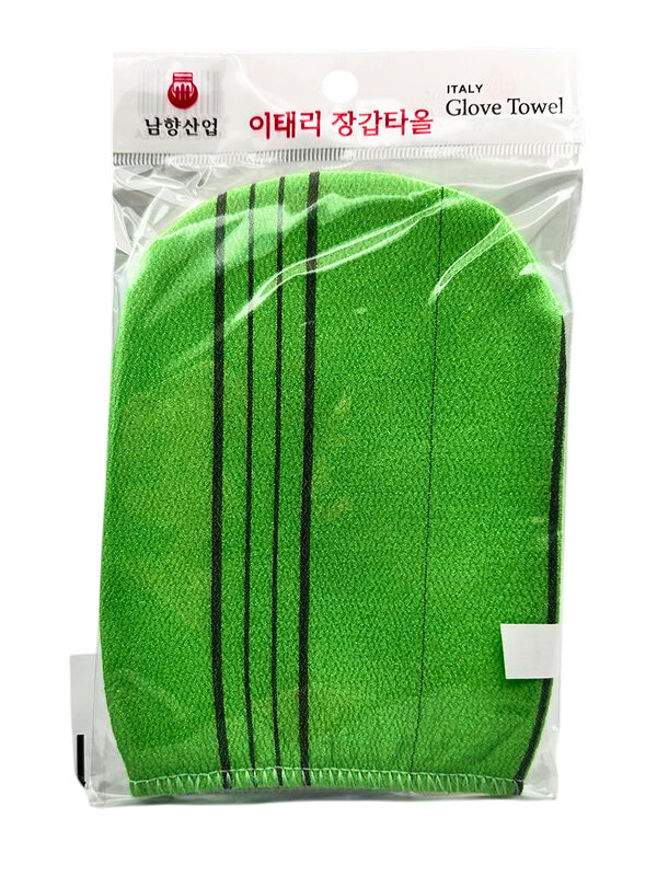 Bath Towel Мочалка-варежка для душа с пилинг-эффектом, уплотненная, зелёный 573430 28187 