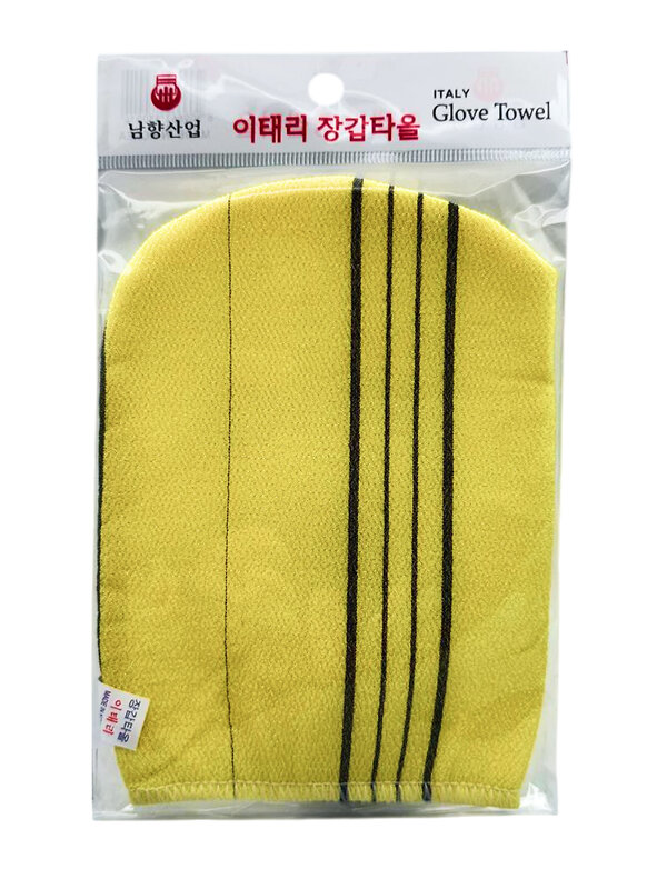 Bath Towel Мочалка-варежка для душа с пилинг-эффектом, уплотненная, жёлтый 573433 28185 