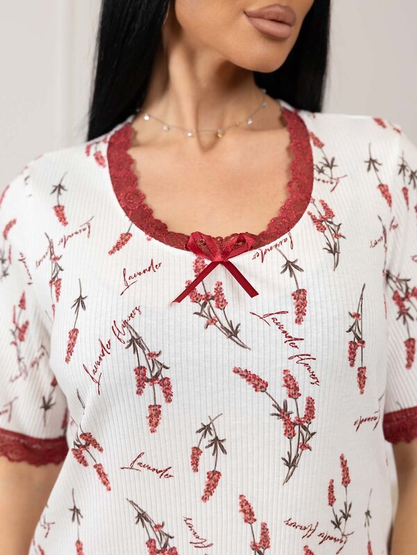 Текс-плюс Сорочка 573463 НФ-00246040 Молочный,бордовый