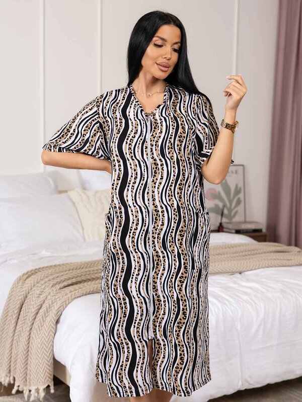 Текс-плюс Халат 573471 НФ-00155102 Коричневый,белый,черный