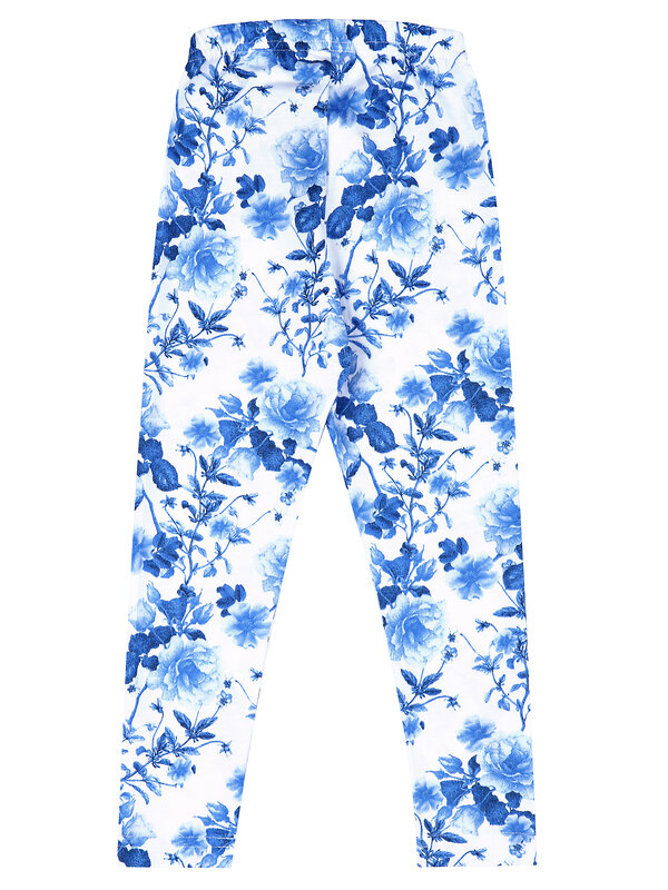 Апрель Легинсы 573556 1ДРЛ3848001н розы гжель на белом