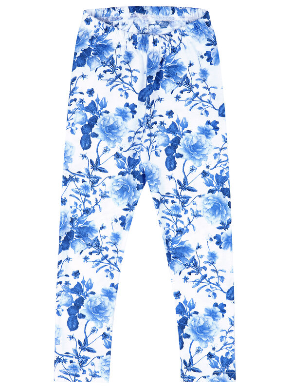 Апрель Легинсы 573556 1ДРЛ3848001н розы гжель на белом