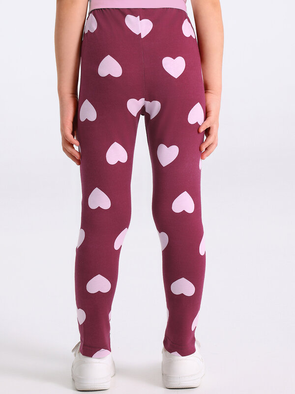 Апрель Легинсы 573557 1ДРЛ3848001н светло-розовые сердца на бордовом