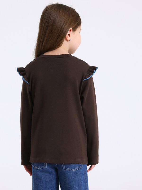 Апрель Лонгслив 573561 1ДДЛД4952067 темно-коричневый