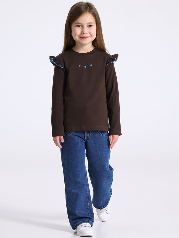 Апрель Лонгслив 573561 1ДДЛД4952067 темно-коричневый