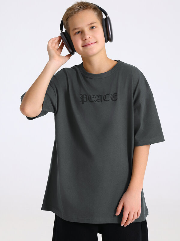 Апрель Футболка 573574 1ПДФК4606001 темно-серый