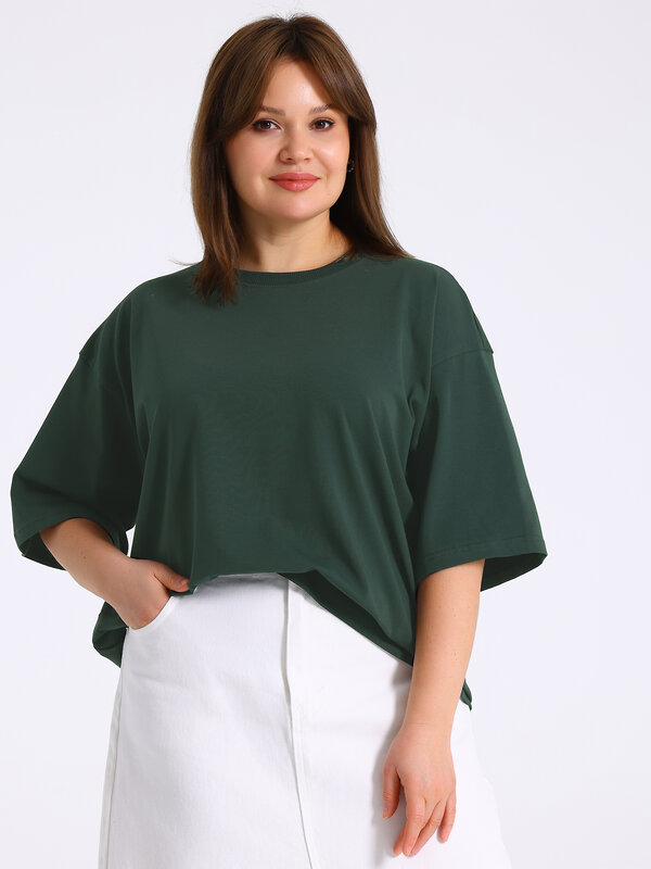 Апрель Футболка 573590 1ЖДФК4825804 темно-зеленый