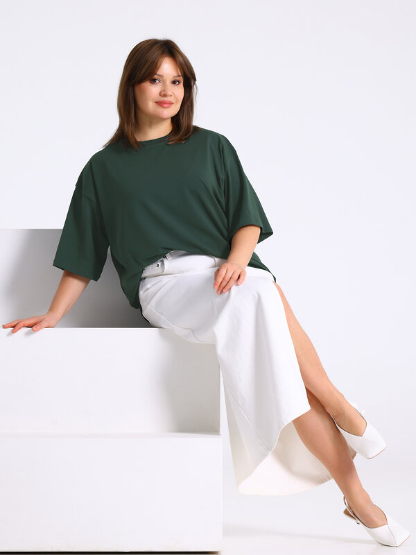 Апрель Футболка 573590 1ЖДФК4825804 темно-зеленый