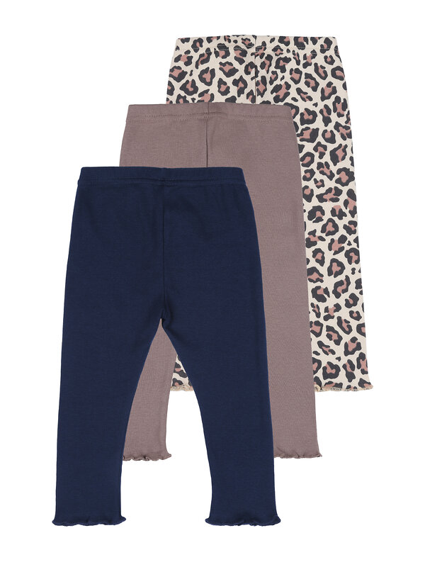 Апрель Легинсы 573591 3ЯРЛ5866024н светло-коричневый+темно-синий+коричневый леопард на бежевом