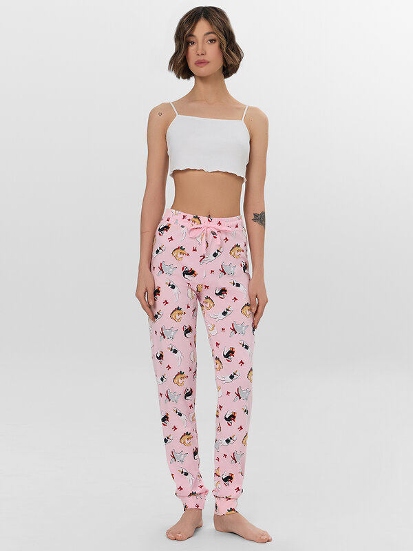 MARK FORMELLE Брюки 573596 532310 котики на розовом