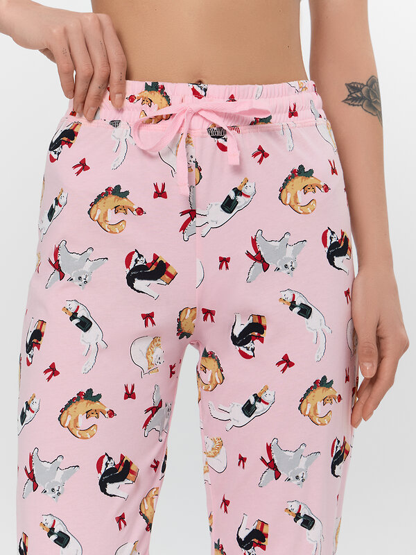 MARK FORMELLE Брюки 573596 532310 котики на розовом