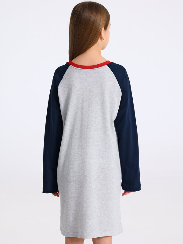 Апрель Платье 573607 1ДПД4989002 светло-серый+темно-синий+красный