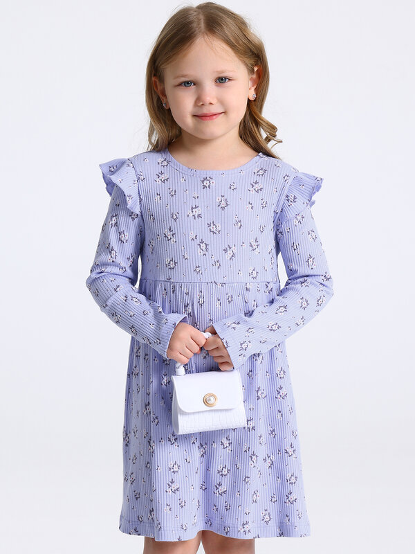 Апрель Платье 573626 1ДПД4966223н белые цветочки на сиреневом