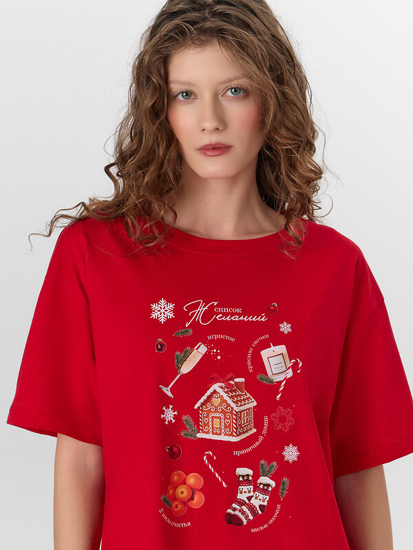 MARK FORMELLE Сорочка 573720 572371 красный +печать