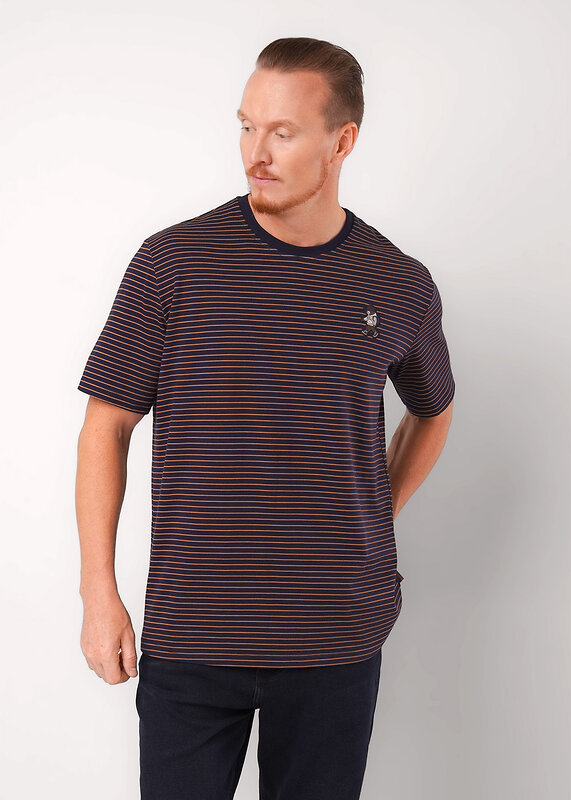 CLEVER Футболка 573839 452301/17кнт т.синий/св.коричневый