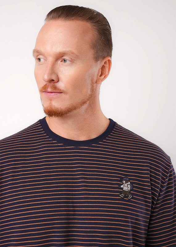 CLEVER Футболка 573839 452301/17кнт т.синий/св.коричневый