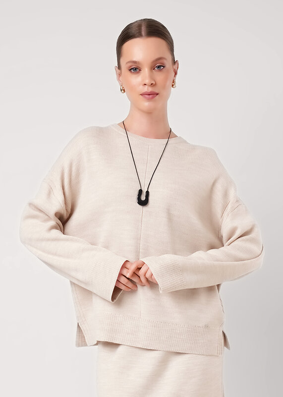 CLEVER Джемпер 573842 154595/192ак меланж бежевый