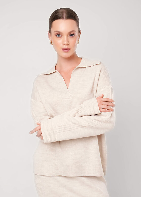 CLEVER Джемпер 573844 154598/192ак меланж бежевый