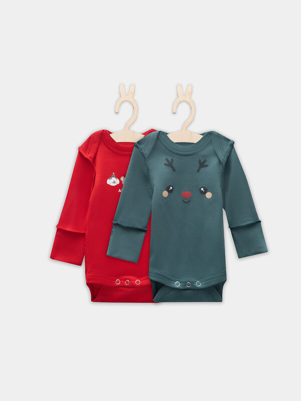 MARK FORMELLE Боди детское 573917 13016-1-2 огненный красный +изумруд +печать