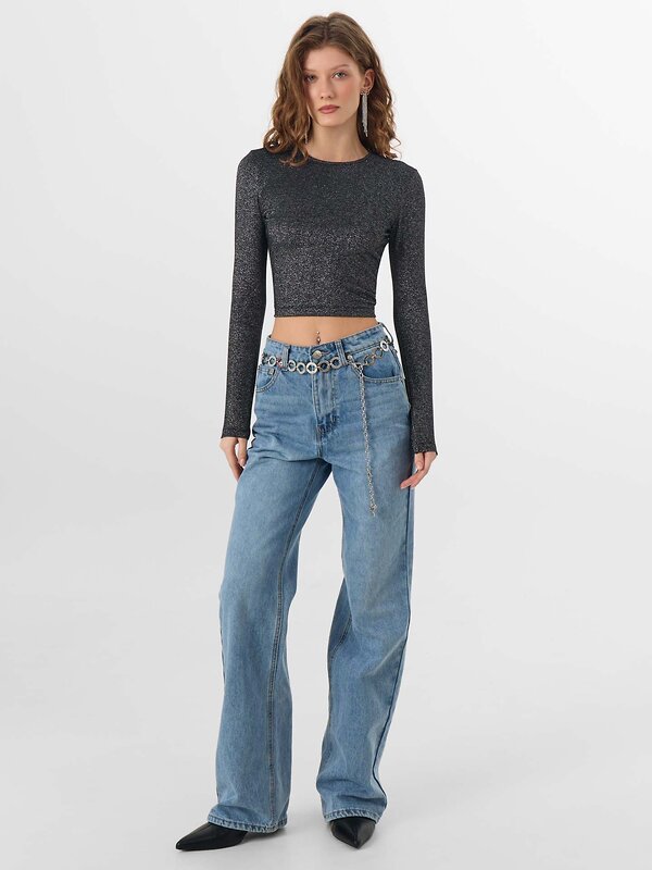 MARK FORMELLE Джемпер 573928 122901 черный с люрексом серебро