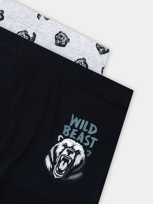 MARK FORMELLE Трусы 574218 411229-2 черный +медведи на сером меланже