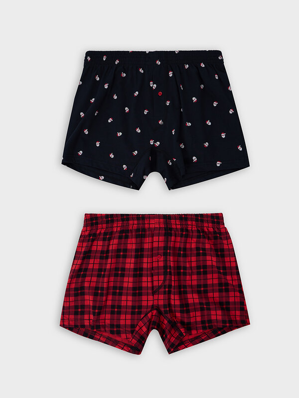 MARK FORMELLE Трусы 574221 411152-2 черная клетка на красном +мелкая набивка на черном
