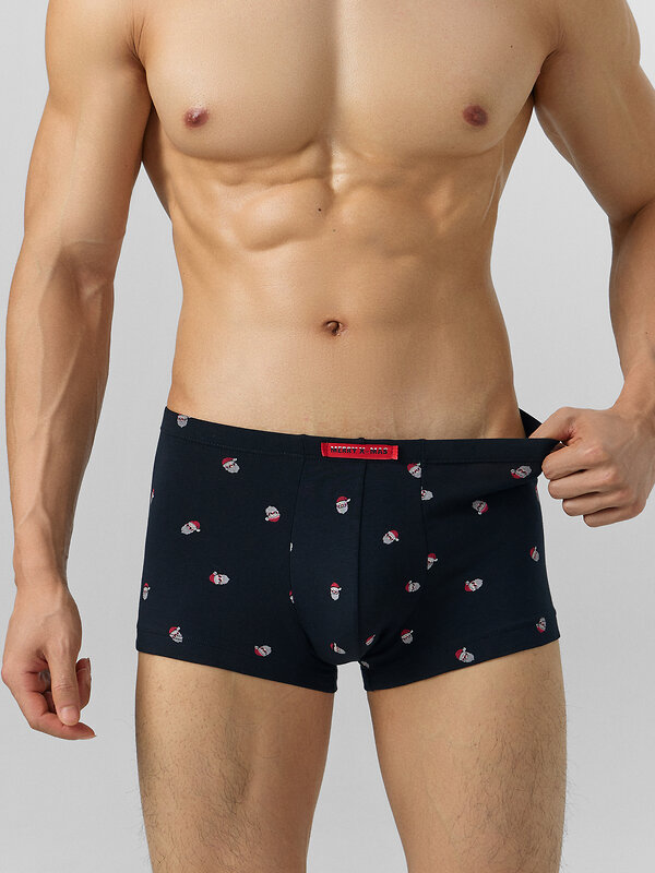 MARK FORMELLE Трусы 574225 411122-3 мелкая набивка на черном +красный +снеговики на сером