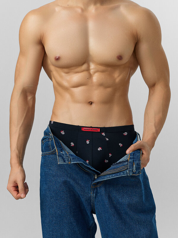 MARK FORMELLE Трусы 574225 411122-3 мелкая набивка на черном +красный +снеговики на сером