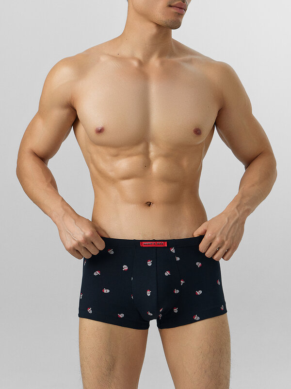 MARK FORMELLE Трусы 574225 411122-3 мелкая набивка на черном +красный +снеговики на сером