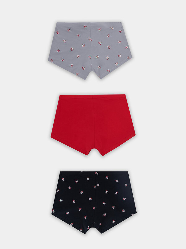 MARK FORMELLE Трусы 574225 411122-3 мелкая набивка на черном +красный +снеговики на сером