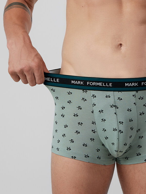 MARK FORMELLE Трусы 574228 411124-3 топоры на зеленом льду +т.зеленый +узор на черном